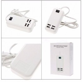 Cargador USB 4 Puertos con Interruptor 