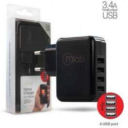 Adaptador de corriente USB 4 puertos MLAB 7431