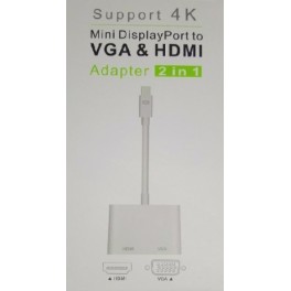 Adaptador Mini DisplayPort a HDMI/VGA 4K DM