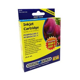 Cartridge Tinta Alternativa LC60 / LC61 C Pacific Color PCBROLC60 / PCBROLC61 Cian 10.6ml