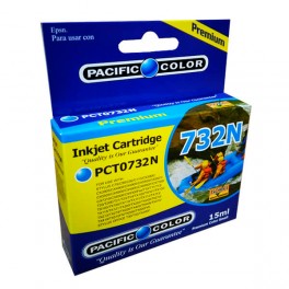 Cartridge Tinta Alternativa 732N Cian Pacific Color 15ml PCT0732N