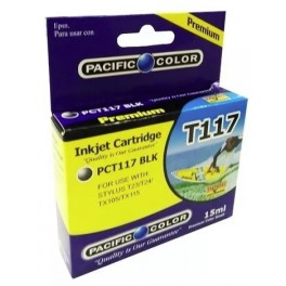 Cartridge Tinta Alternativa T117 Negro Pacific Color 15ml PCT117 BLK