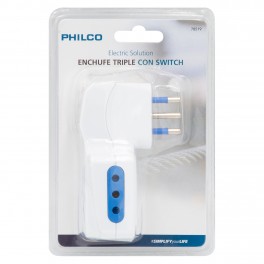Enchufe triple con interruptor Philco T78519 250V 10A 1500W
