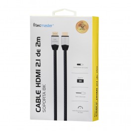 Cable HDMI Alta definici&oacute;n 8K V2.1 2mt Tecm&aacute;ster TM-600502-BK  