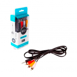 Cable de video 3 RCA a 1 Plug 3,5mm 1.1 metros IRT AUX3RCA02