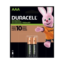 Pack de 2 pilas recargables NiMH AAA 900mAH Duracell