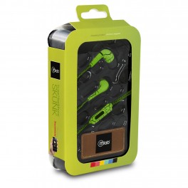 Audifonos con micr&oacute;fono in ear earphones SKUNK Green Mlab 7729