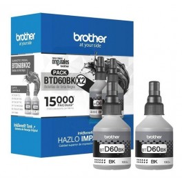 Pack 2 Tintas En Botella Brother BT D60BK