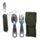 Set 7 en 1 para supervivencia cuchillo tenedor cuchara destapador DBlue 03-DBG1351