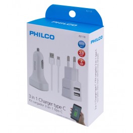 Cargador para smartphone tipo C Philco 79KITR2118