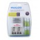 Cargador C/4 Pilas AA 2700 MAH Pre-Cargadas 9854F Philco