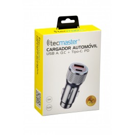 Tecmaster Cargador Autom&oacute;vil USB C y USB TM-200525