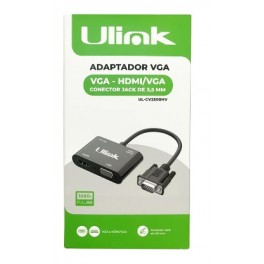 Adaptador VGA a HDMI + VGA C/Audio Ulink CV2500HV