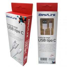 Cable USB a Tipo C Carga R&aacute;pida 2.4A Blanco Bestlink BL-CH0600W 