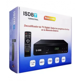 Decodificador Para TV de Se&ntilde;al Digital DM ISDB-T U-006