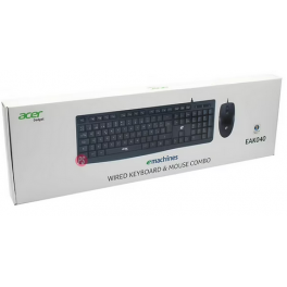 Kit Teclado + Mouse Acer EAK040 Al&aacute;mbrico Negro