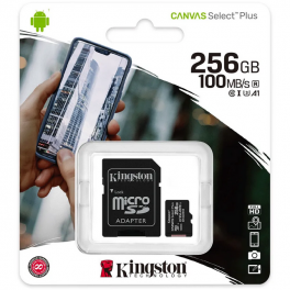 Kingston Memoria Micro SD 256GB Canvas Select Plus